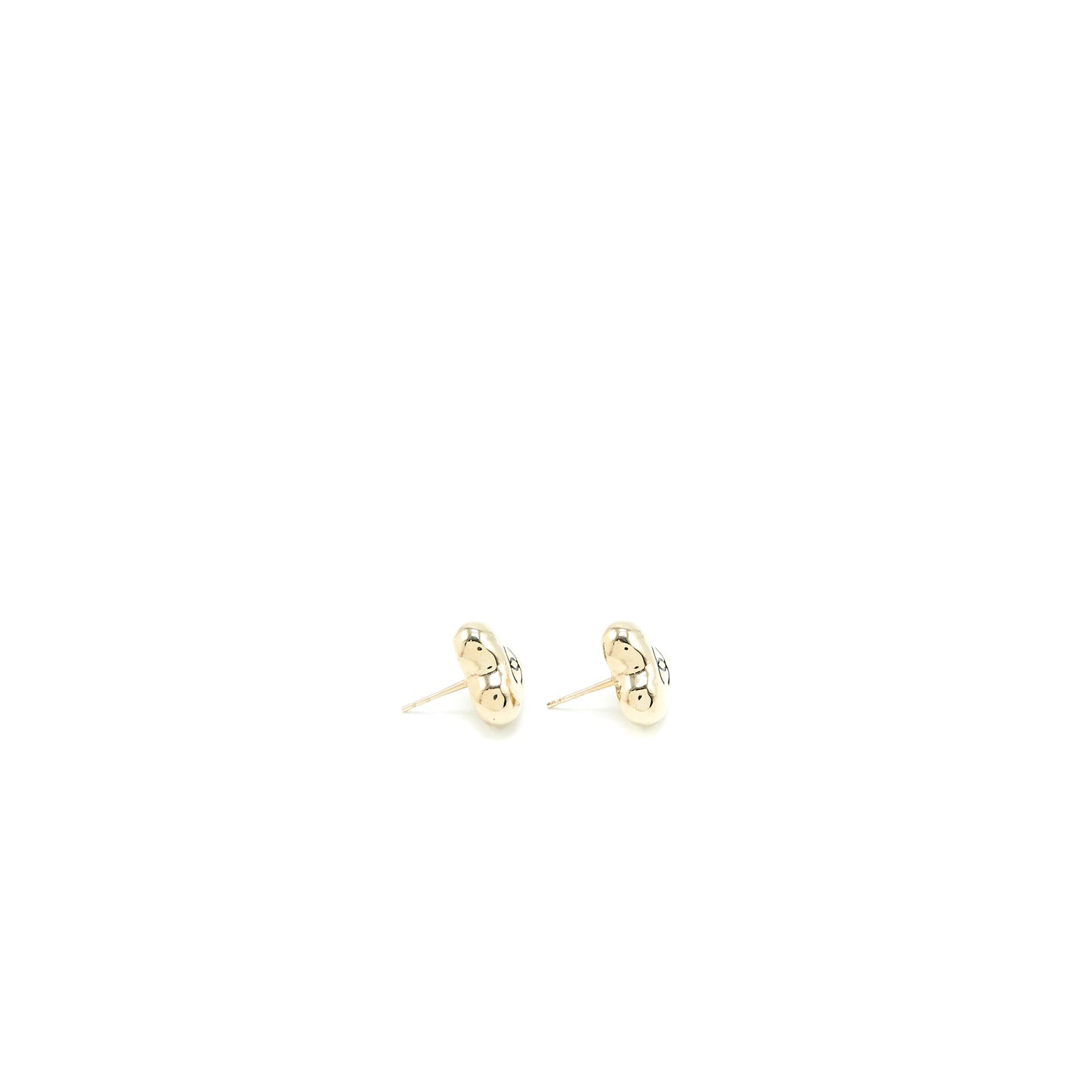 Chanel 22C Mini Heart CC Logo Earrings Light Gold Tone