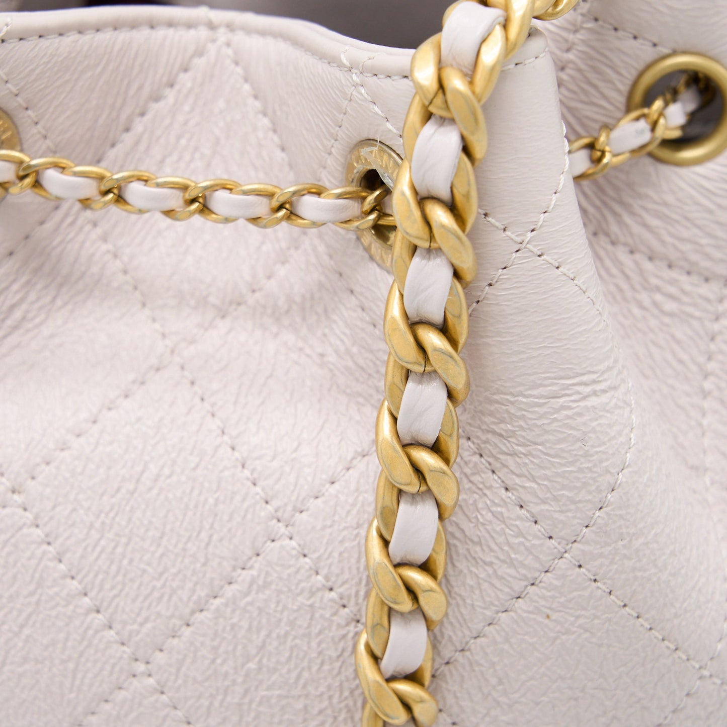 Chanel Drawstring Bucket Bag Lambskin Light Pink