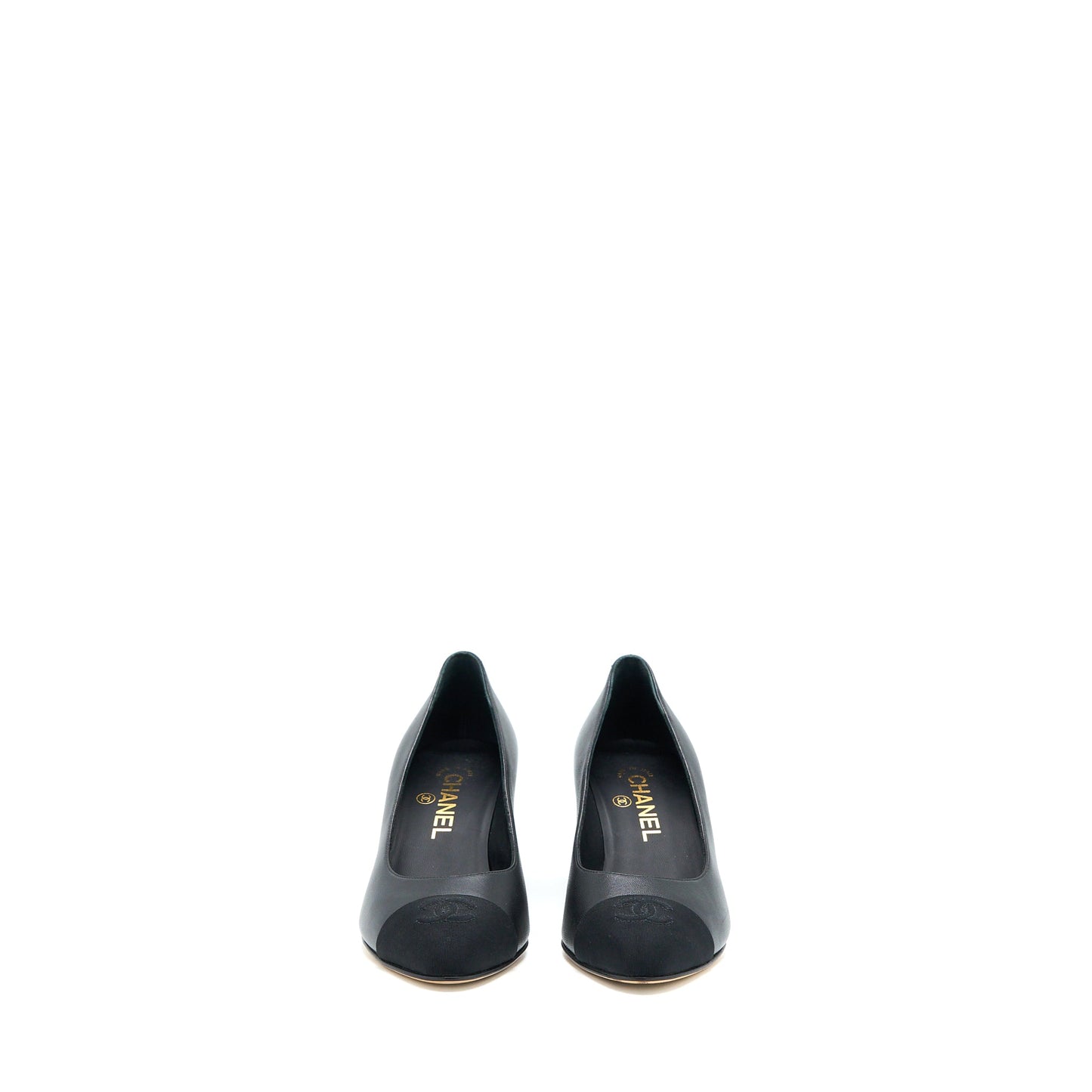 Chanel Size 36 CC Logo Heels With Pearl Black