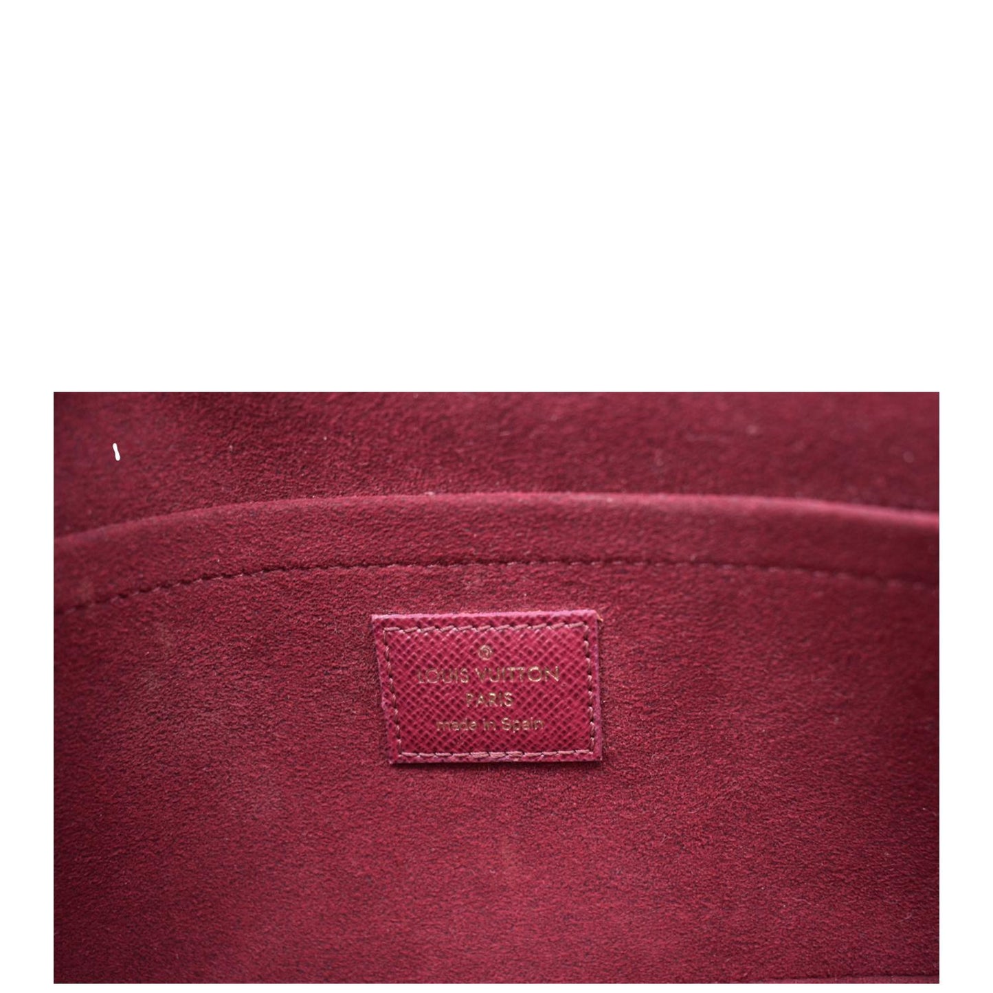 LOUIS VUITTON Felicie Monogram Canvas Pochette Crossbody Bag Brown