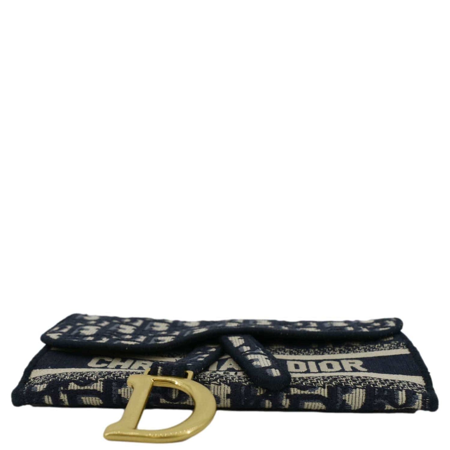 CHRISTIAN DIOR Saddle Oblique Canvas Belt Bag Navy Blue