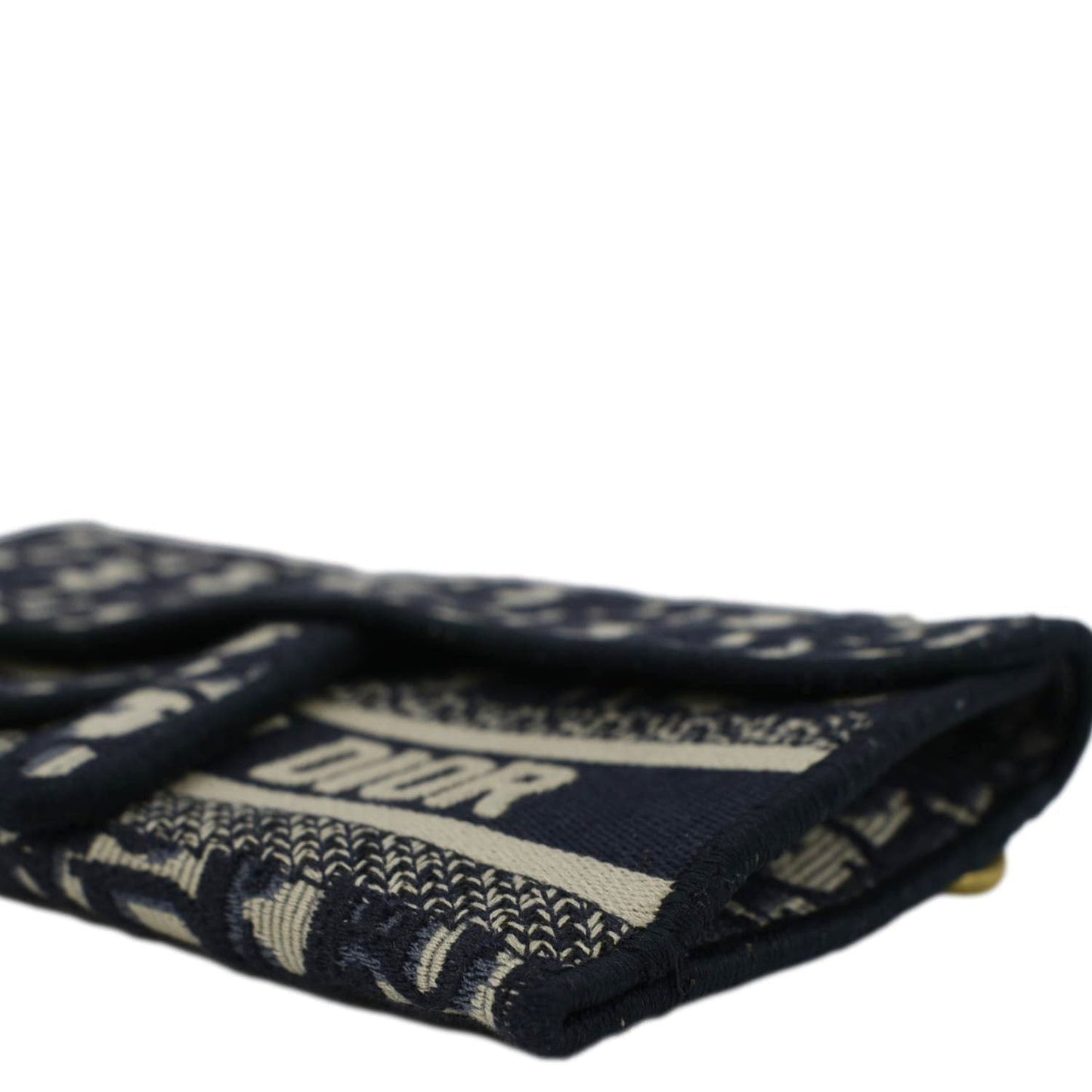 CHRISTIAN DIOR Saddle Oblique Canvas Belt Bag Navy Blue
