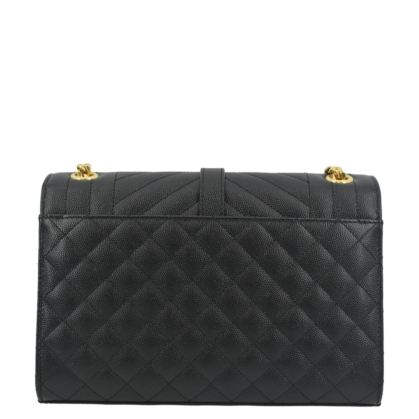 YVES SAINT LAURENT Small Envelope Matelassé Leather Shoulder Bag Black