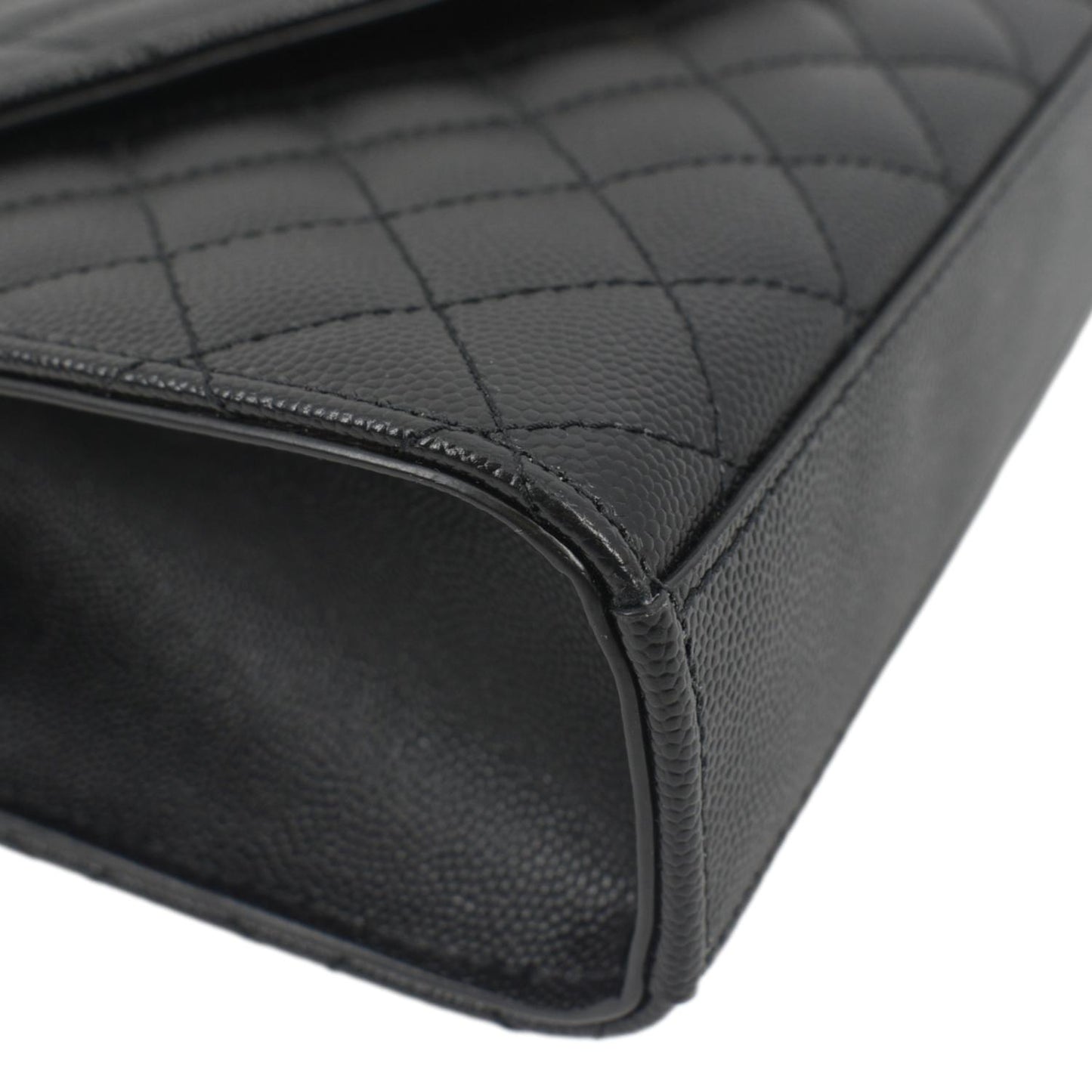 YVES SAINT LAURENT Small Envelope Matelassé Leather Shoulder Bag Black