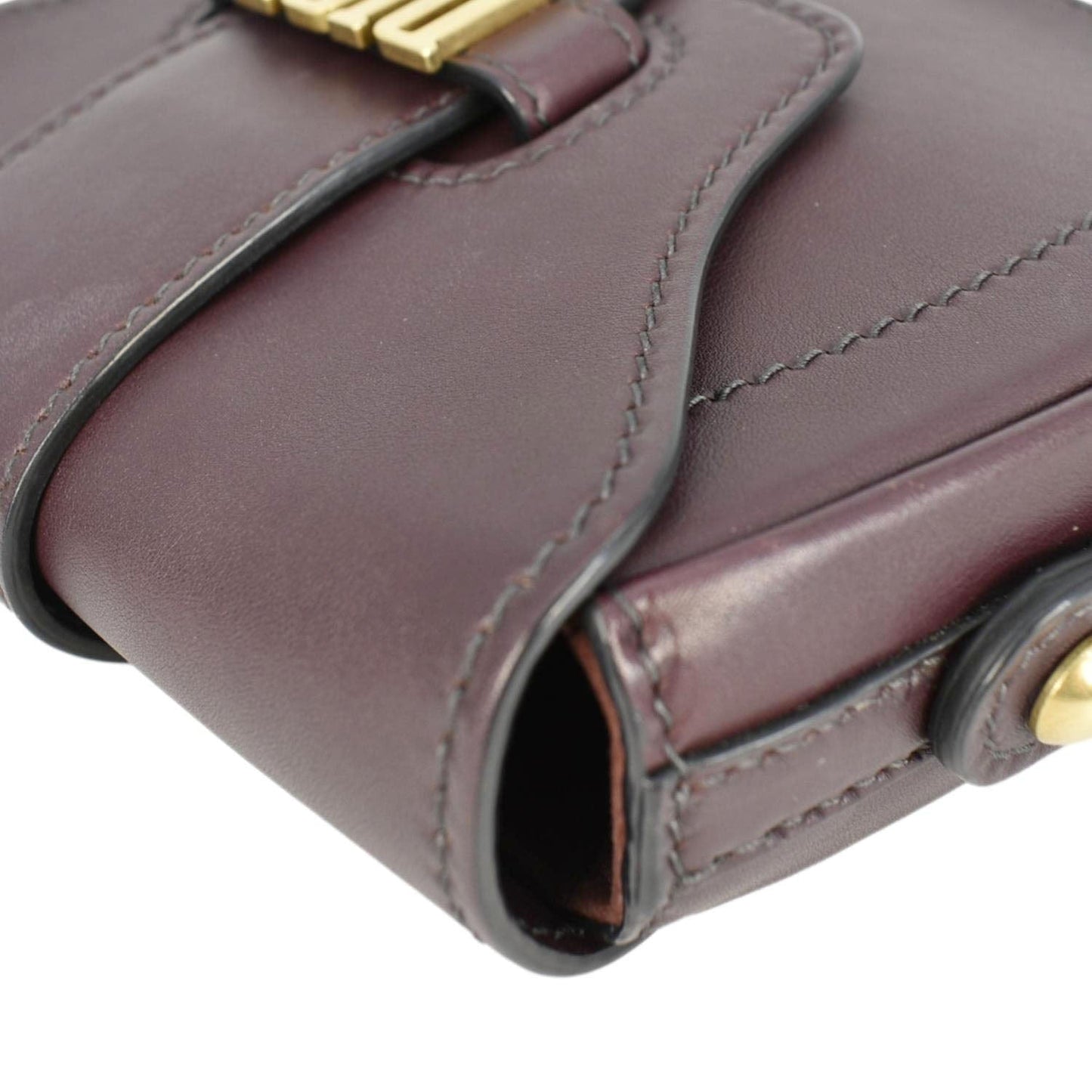 CHRISTIAN DIOR D Fence Calfskin Leather Saddle Bag Purple