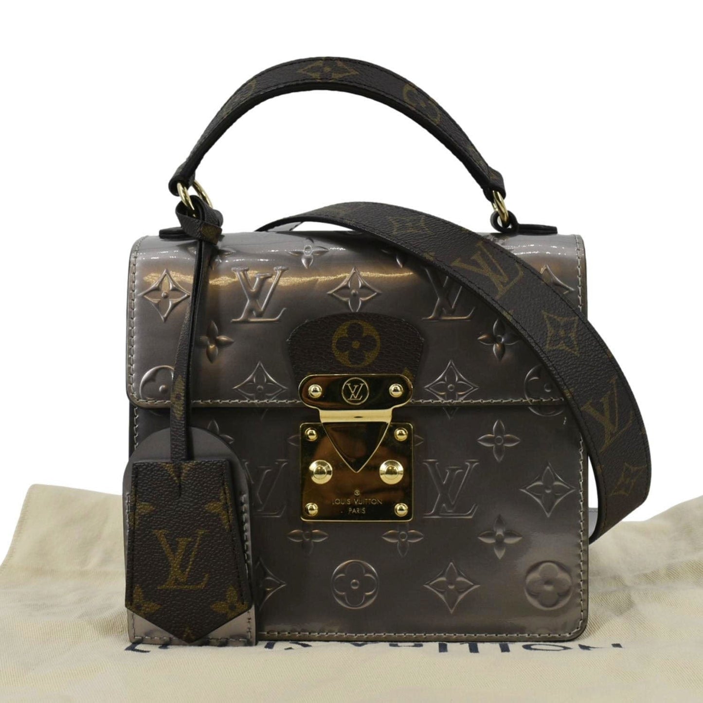 LOUIS VUITTON Spring Street NM Monogram Vernis Crossbody Bag Light Purple