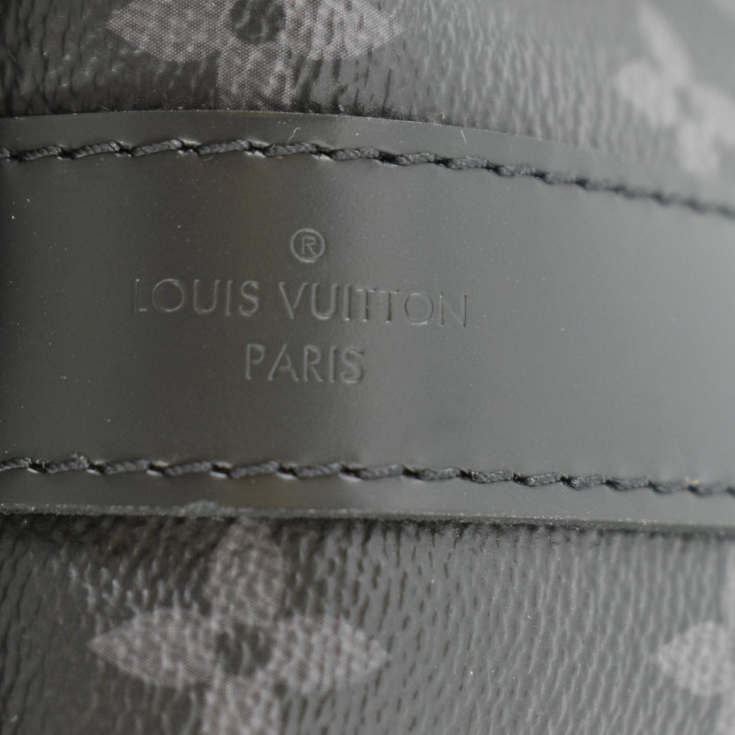 LOUIS VUITTON Keepall 55 Bandouliere Monogram Eclipse Travel Bag Black