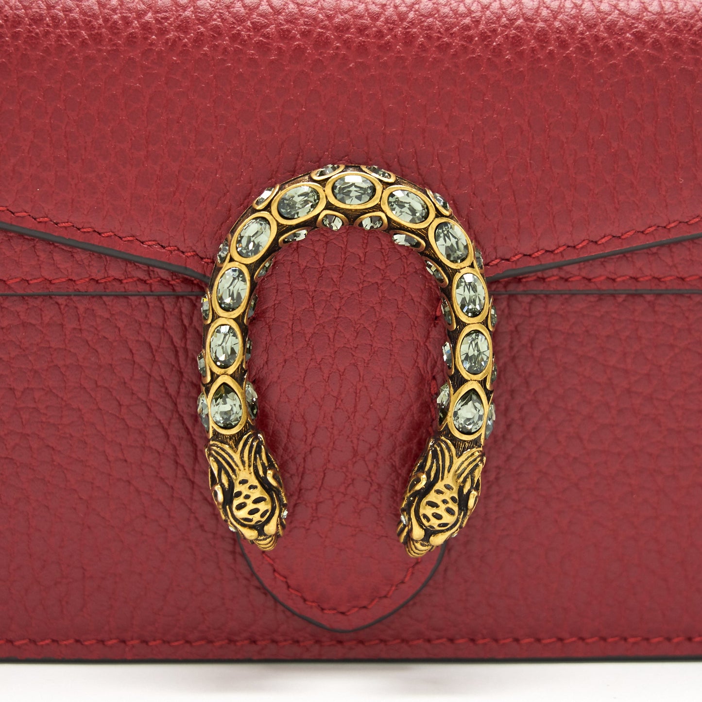 Gucci Dionysus Leather Super Mini Bag Red