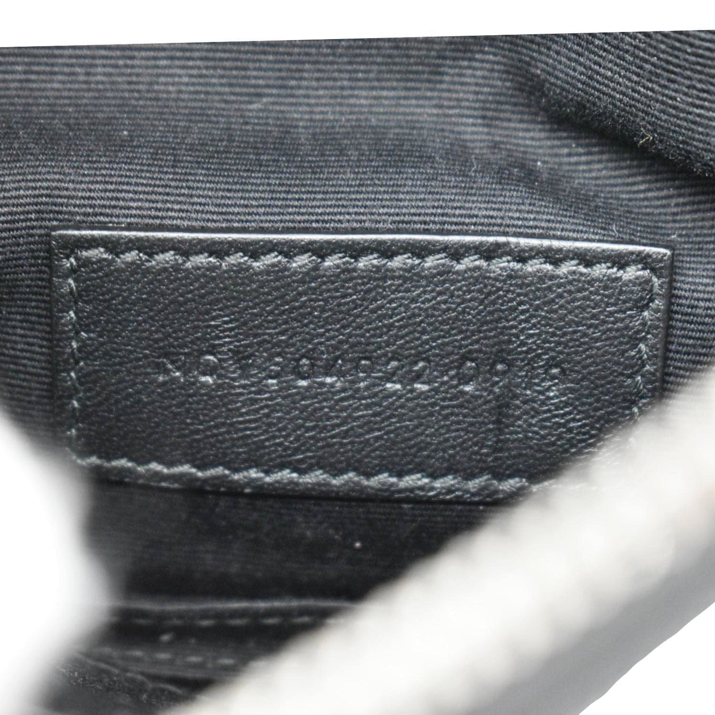 YVES SAINT LAURENT Monogram Bill Grain De Poudre Chevron Leather Zip Pouch Black