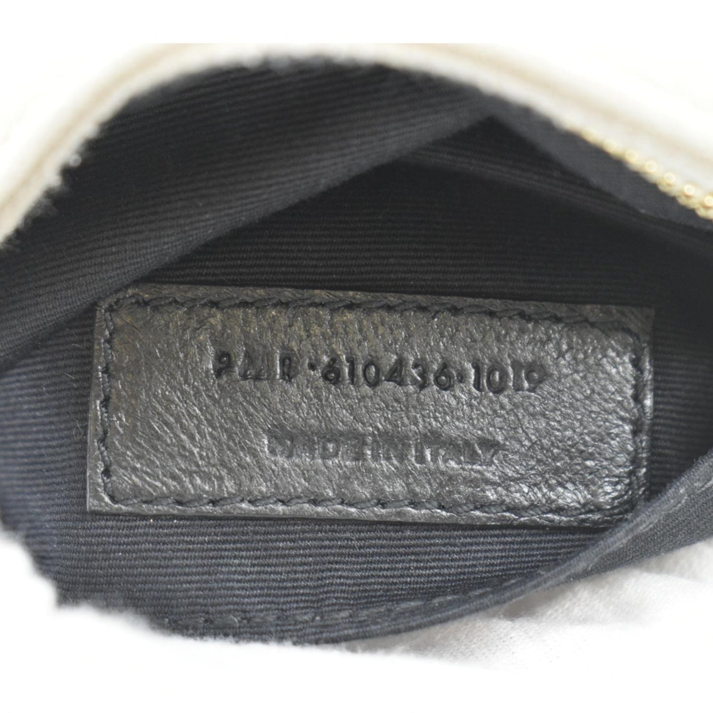 YVES SAINT LAURENT Vinyle Round Chevron Leather Camera Crossbody Bag Grey