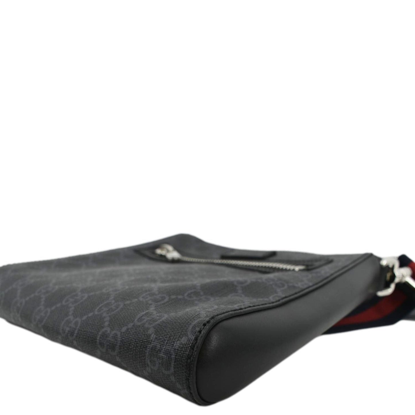 GUCCI Small GG Supreme Canvas Messenger Bag Black 523599