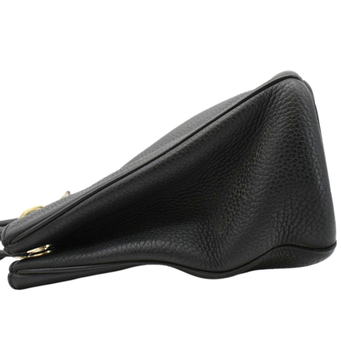 CHRISTIAN DIOR Diorissimo Leather Tote Shoulder Bag Black