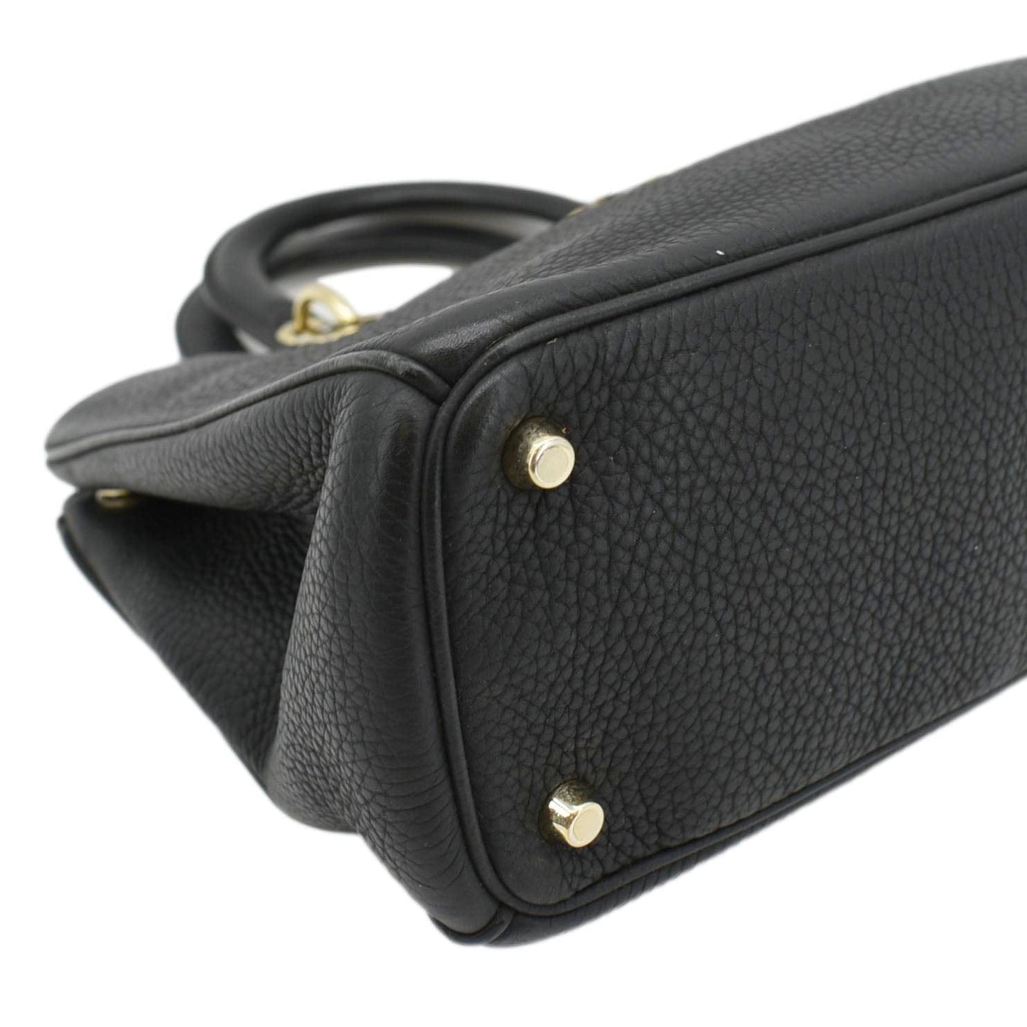 CHRISTIAN DIOR Diorissimo Leather Tote Shoulder Bag Black