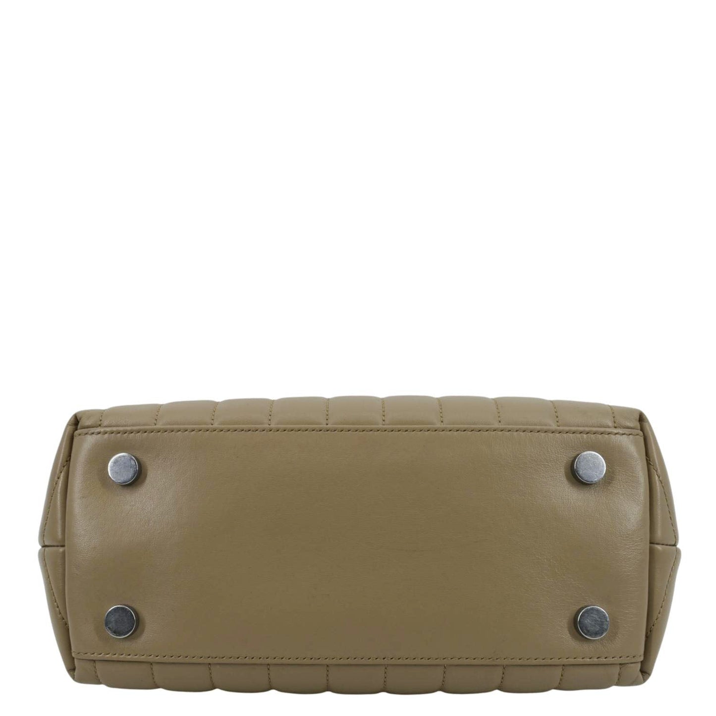 YVES SAINT LAURENT Loulou Top Handle Quilted Leather Shoulder Bag Beige