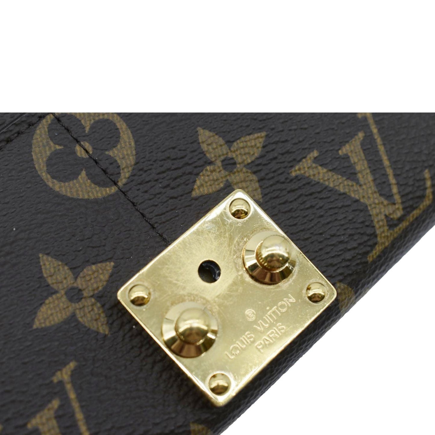 LOUIS VUITTON Pallas Monogram Canvas Wallet Brown