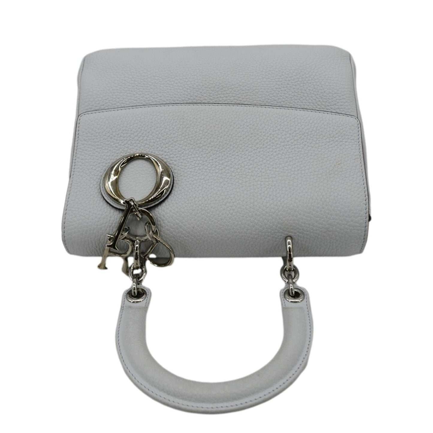 CHRISTIAN DIOR Be Dior Small Leather Flap Shoulder Bag Grey