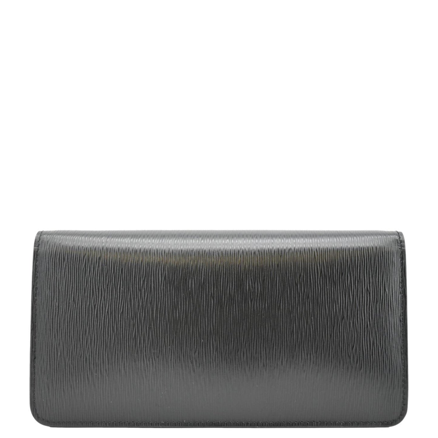 PRADA Wallet on Chain Leather Clutch Crossbody Bag Black