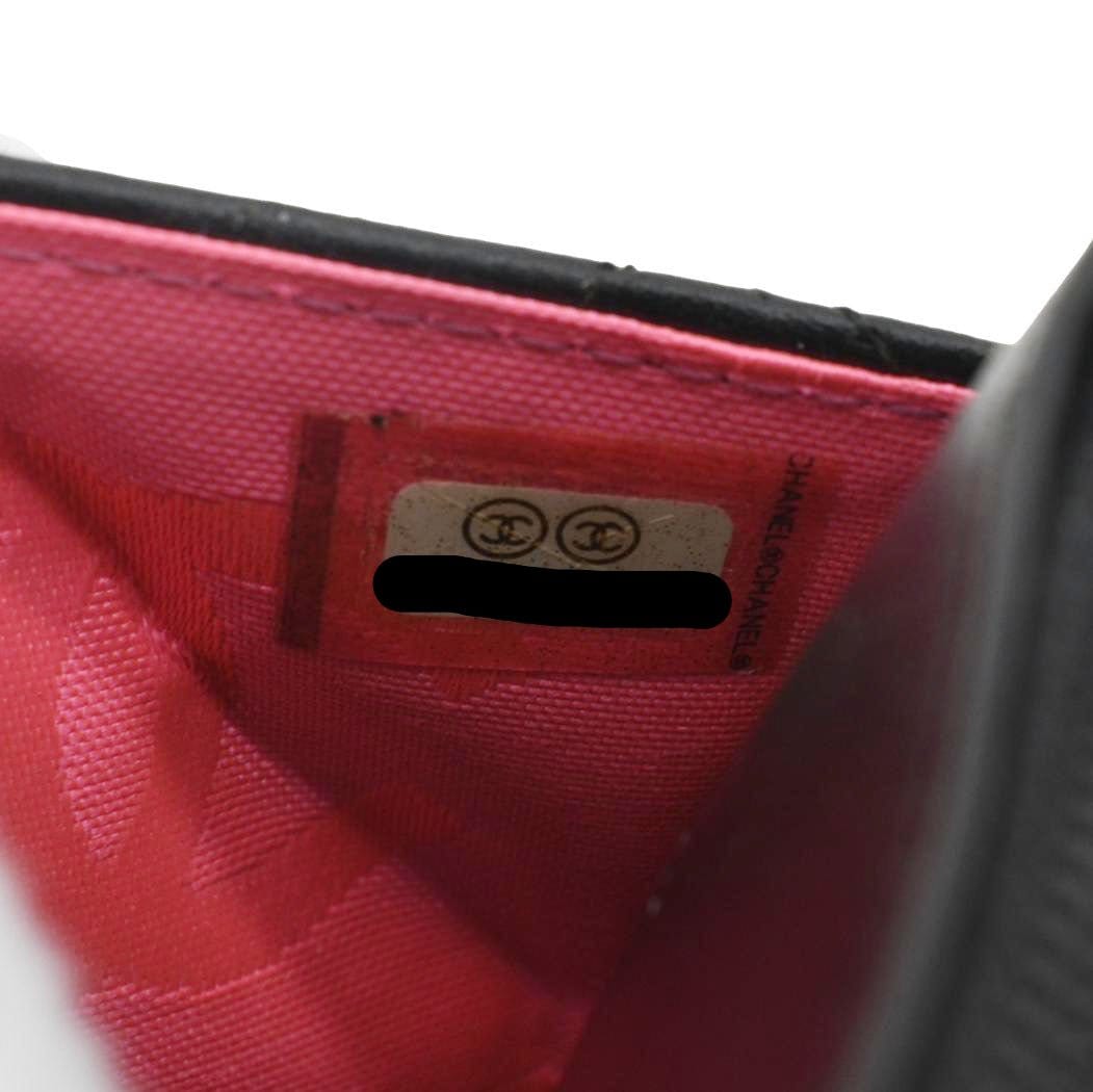 CHANEL Cambon Ligne Wallet On Chain Quilted Leather Clutch Crossbody Bag Black