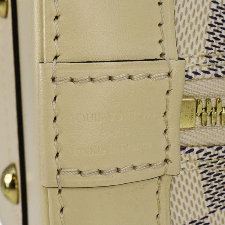 LOUIS VUITTON Alma BB Braided Damier Azur Satchel Bag White