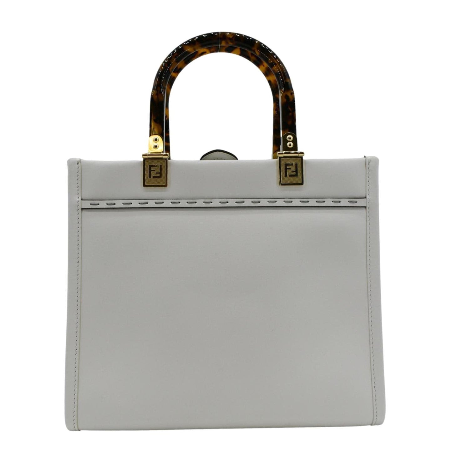 FENDI Sunshine Small Leather Crossbody Bag Off White