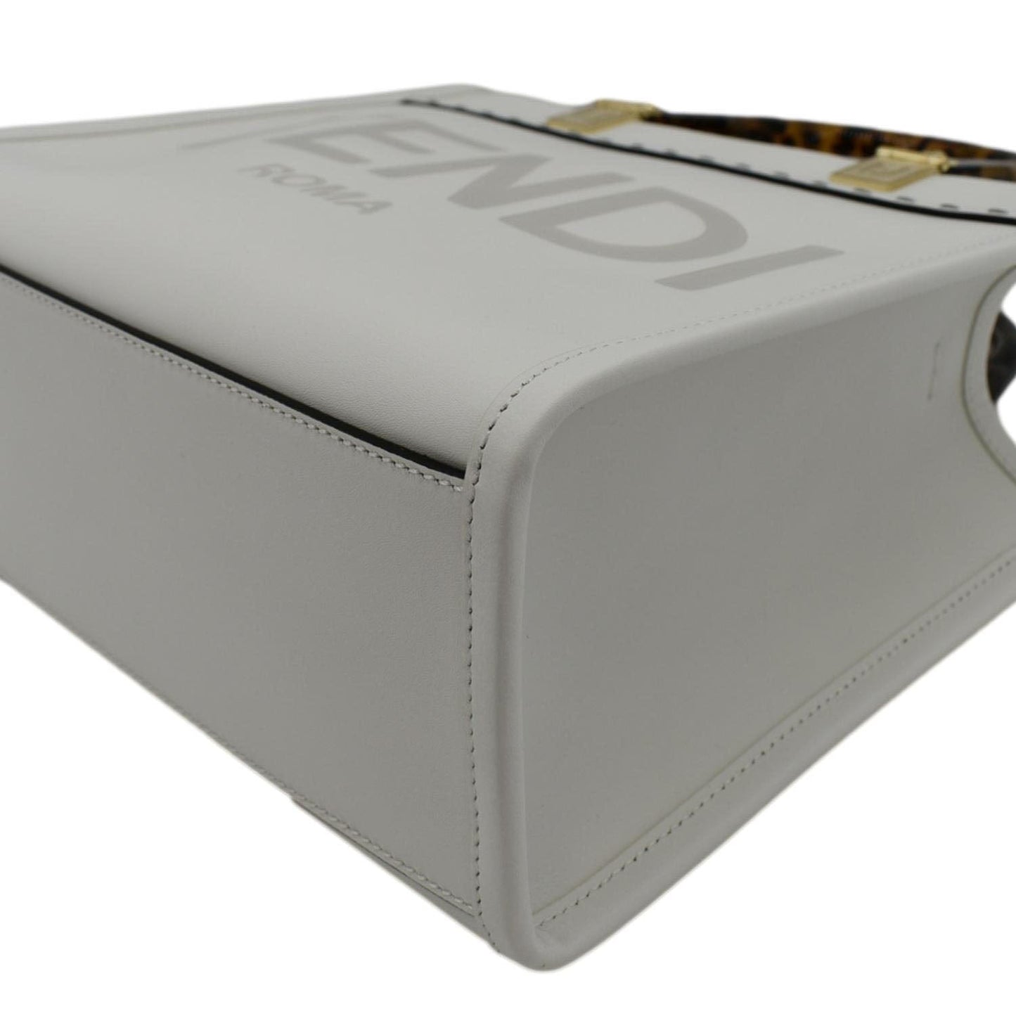 FENDI Sunshine Small Leather Crossbody Bag Off White