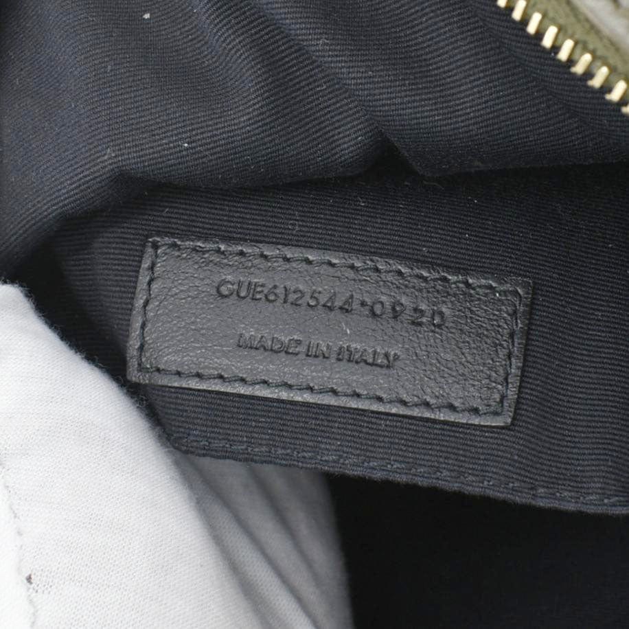 YVES SAINT LAURENT Lou Chevron Leather Camera Crossbody Bag Olive