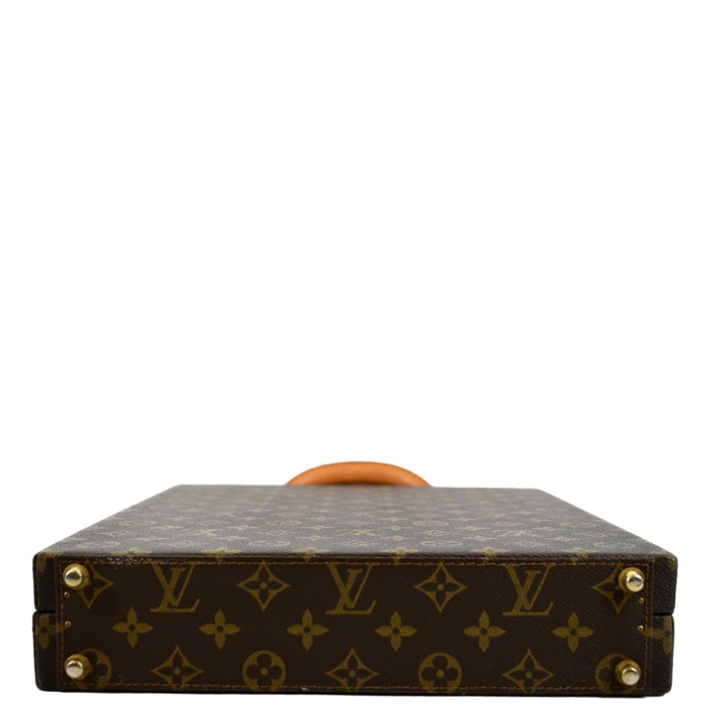 LOUIS VUITTON Attache Case Vertical Monogram Canvas Briefcase Brown