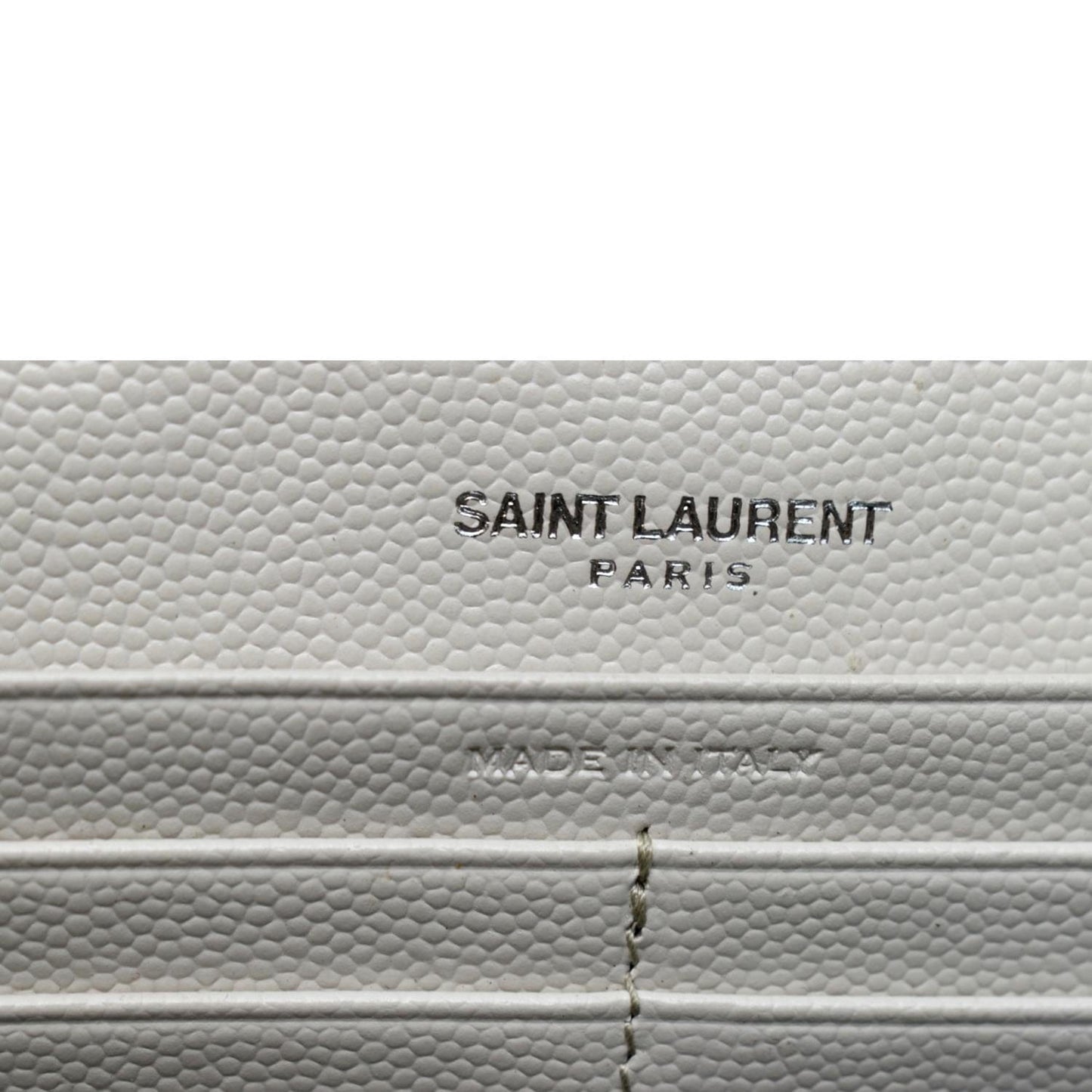 YVES SAINT LAURENT Grain De Poudre Envelope Chain Bag White