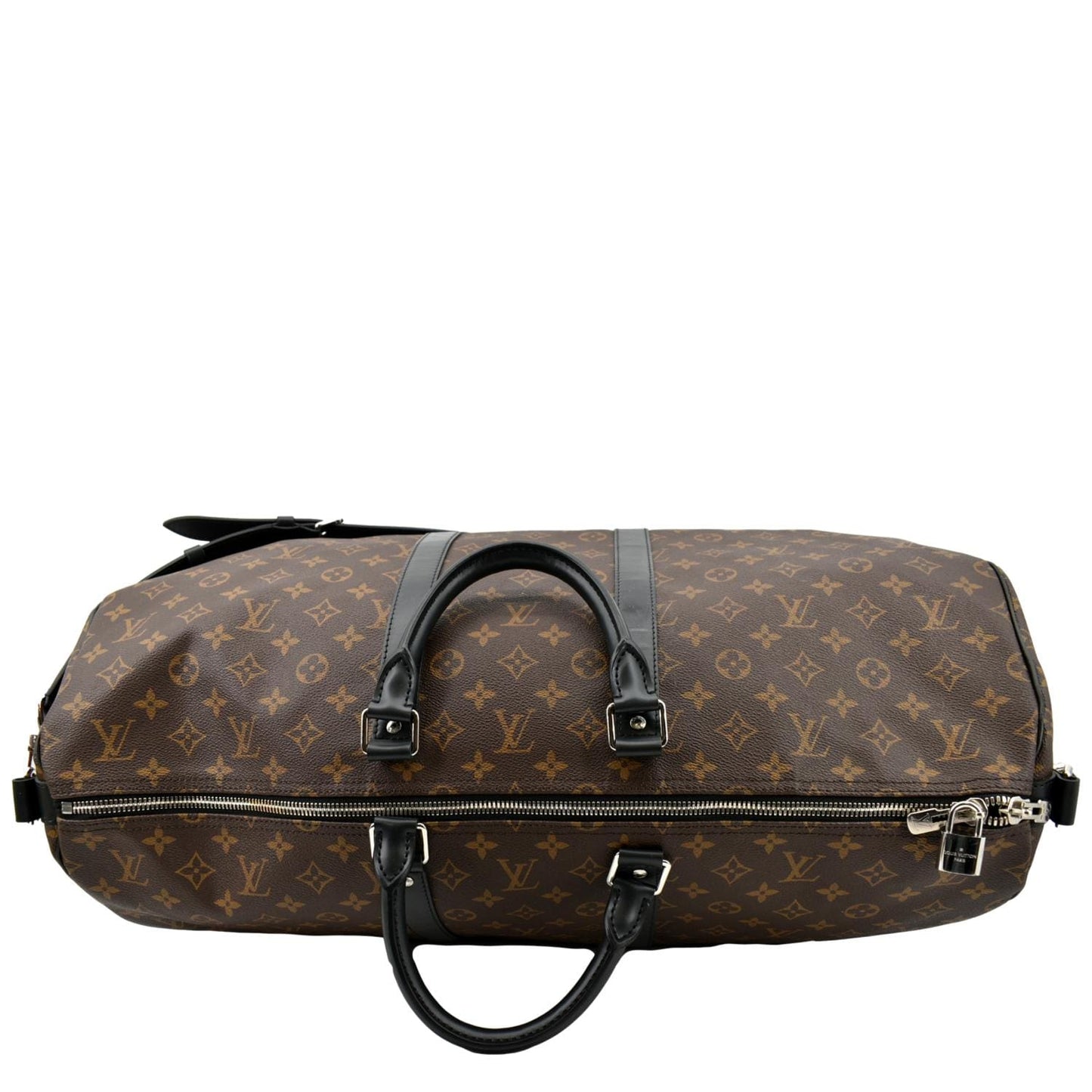 LOUIS VUITTON Keepall Bandouliere 55 Monogram Canvas Travel Bag Brown