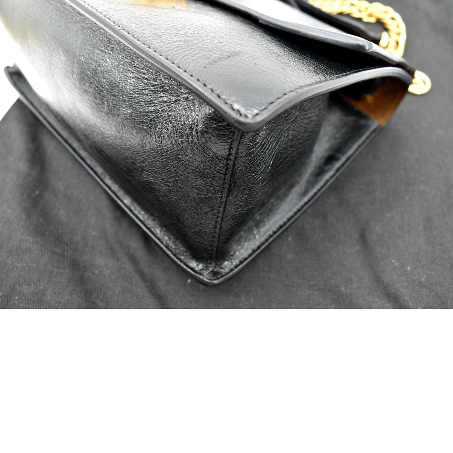 FENDI Kan U Leather Shoulder Bag Black