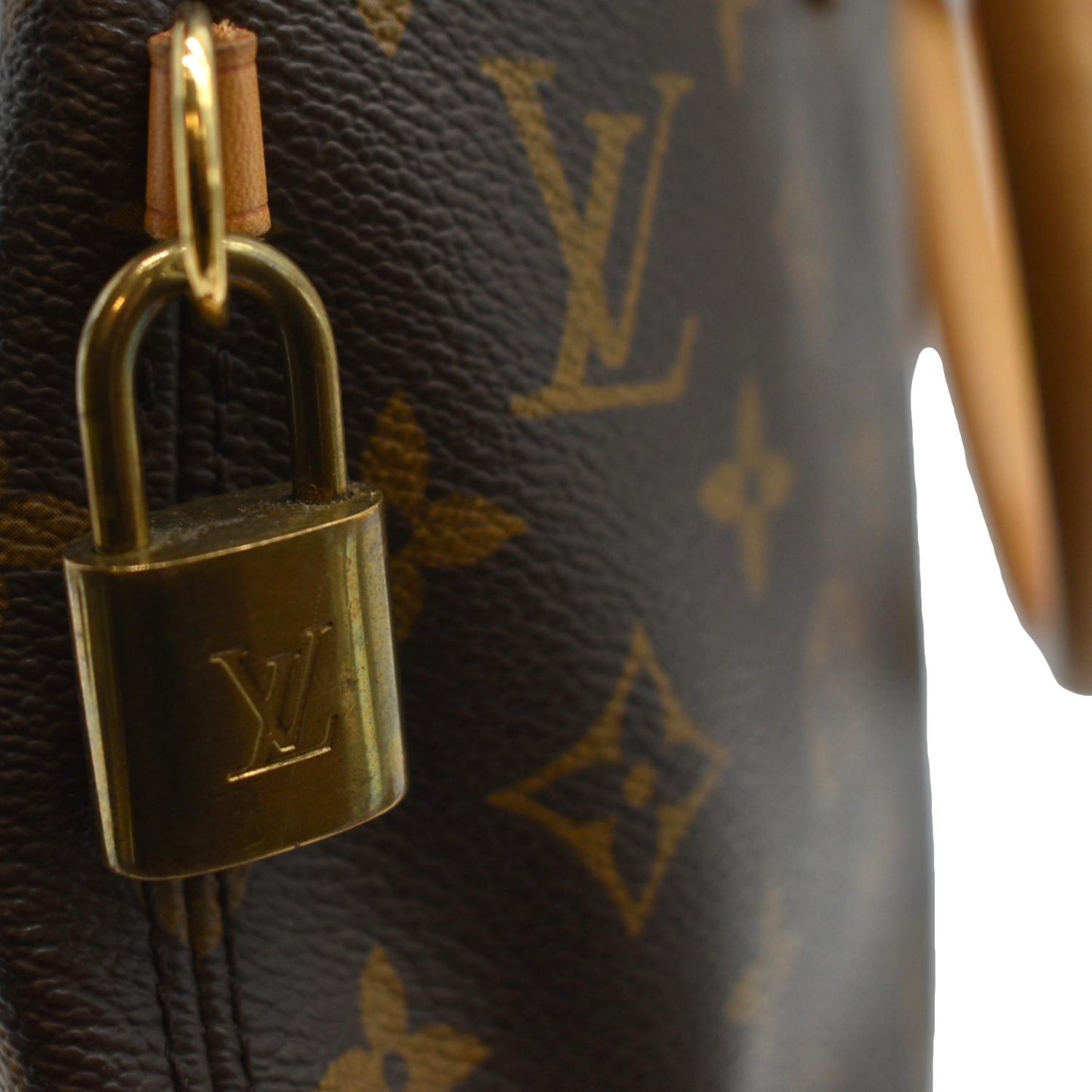 LOUIS VUITTON Lockit Vertical PM Monogram Canvas Tote Bag Brown