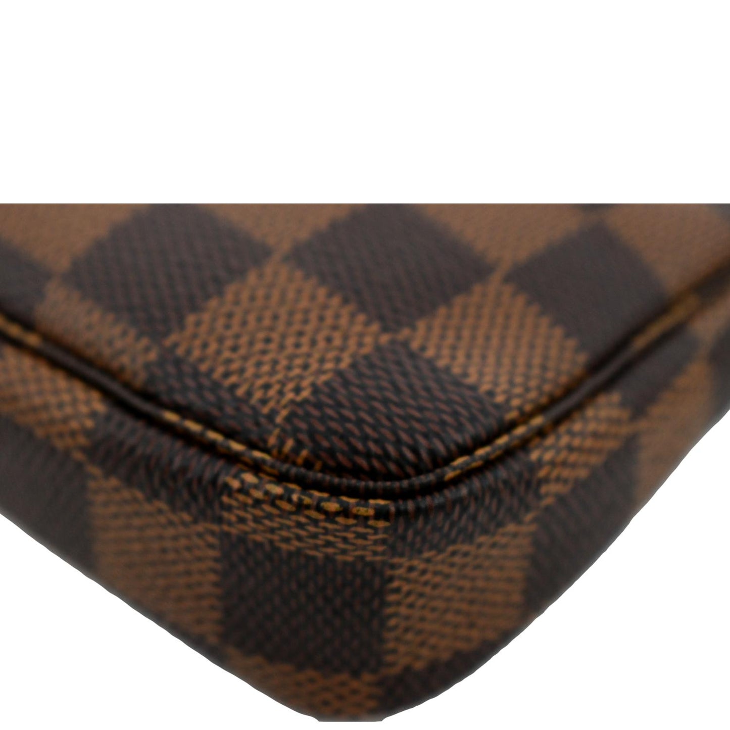 LOUIS VUITTON Mini Pochette Damier Ebene Accessories Pouch Brown