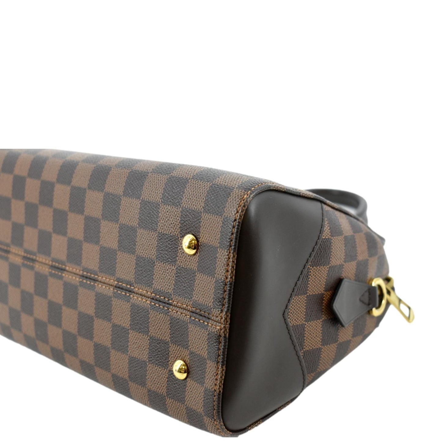LOUIS VUITTON Kensington Bowling Damier Ebene Satchel Bag Brown