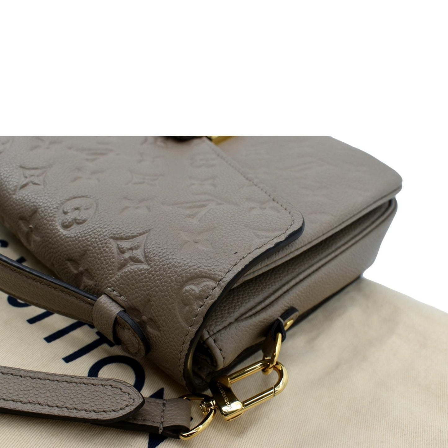 LOUIS VUITTON Metis Pochette Empreinte Leather Crossbody Bag Tourterelle