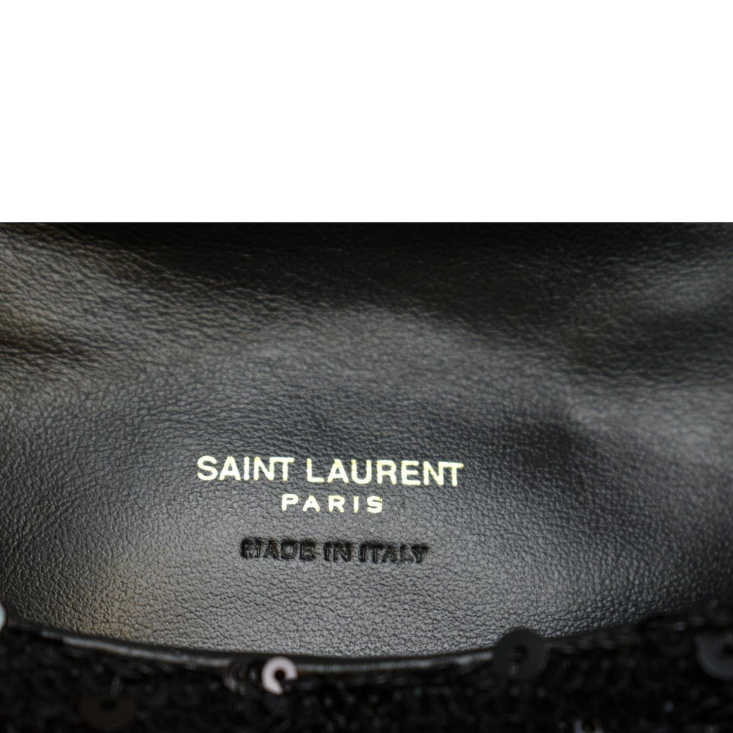 YVES SAINT LAURENT Small Puffer Sequin Clutch Wallet Black