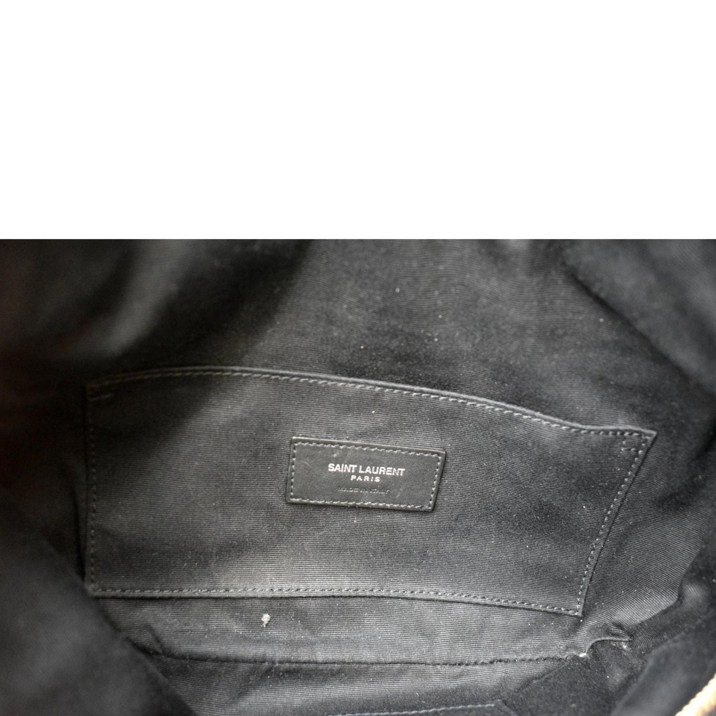 YVES SAINT LAURENT Embossed Patent Leather Belt Bag Black