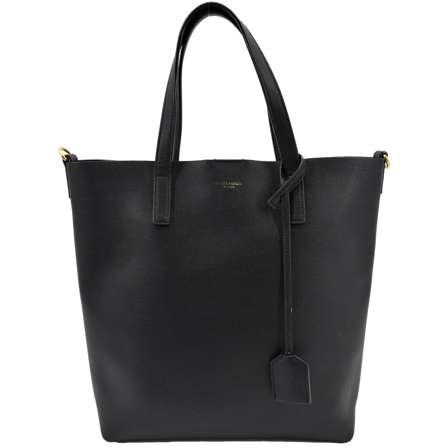 YVES SAINT LAURENT Toy Supple Leather Shopping Tote Bag Black