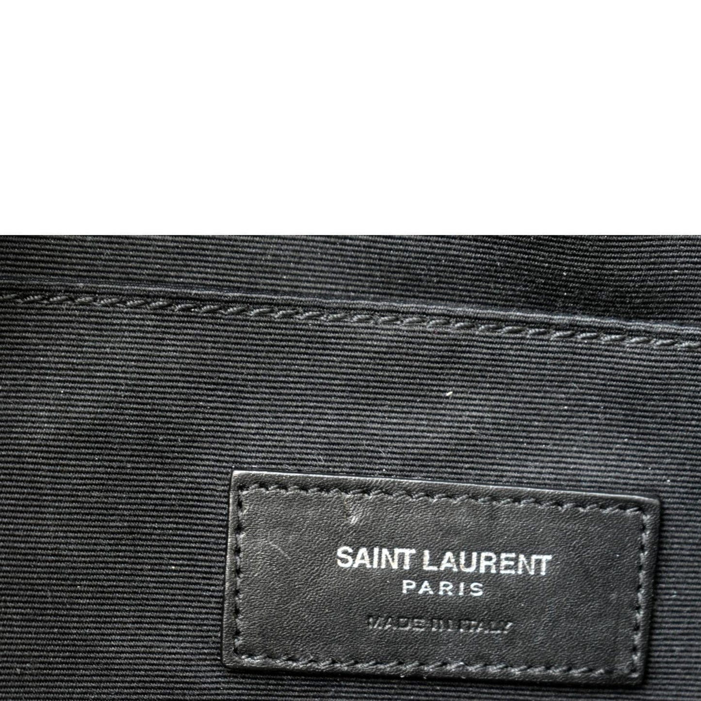 YVES SAINT LAURENT Embossed Patent Leather Belt Bag Black