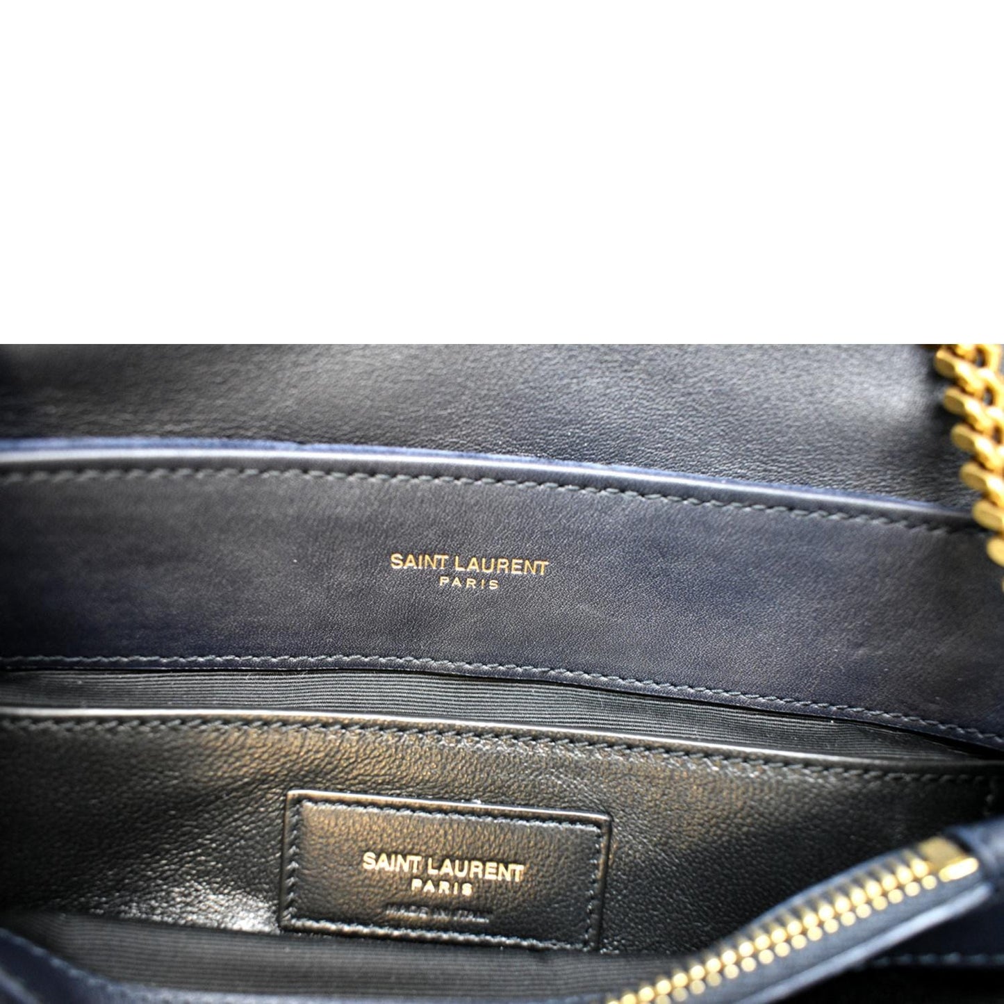 YVES SAINT LAURENT Small Loulou Velvet Shoulder Bag Blue
