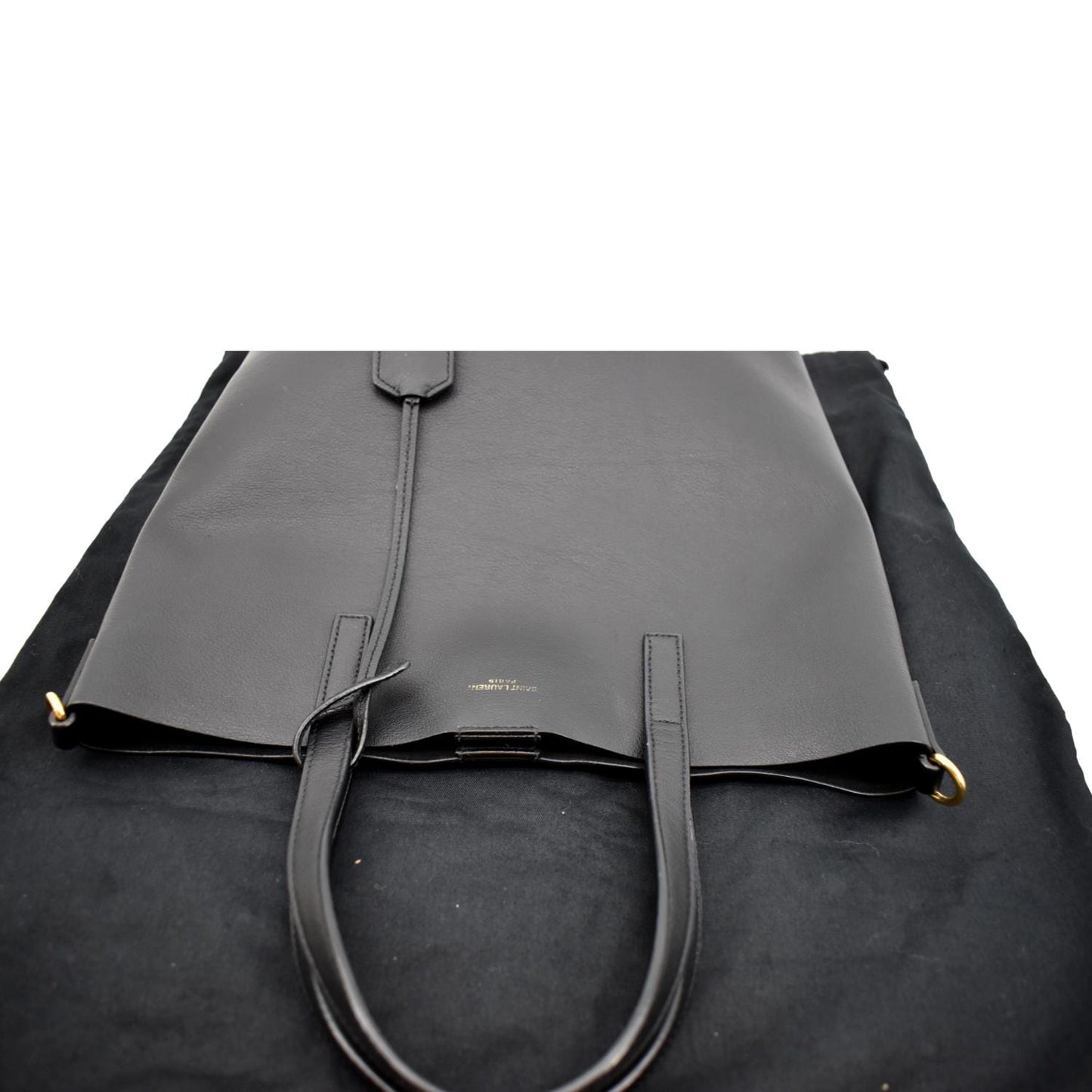 YVES SAINT LAURENT Toy Supple Leather Shopping Tote Bag Black