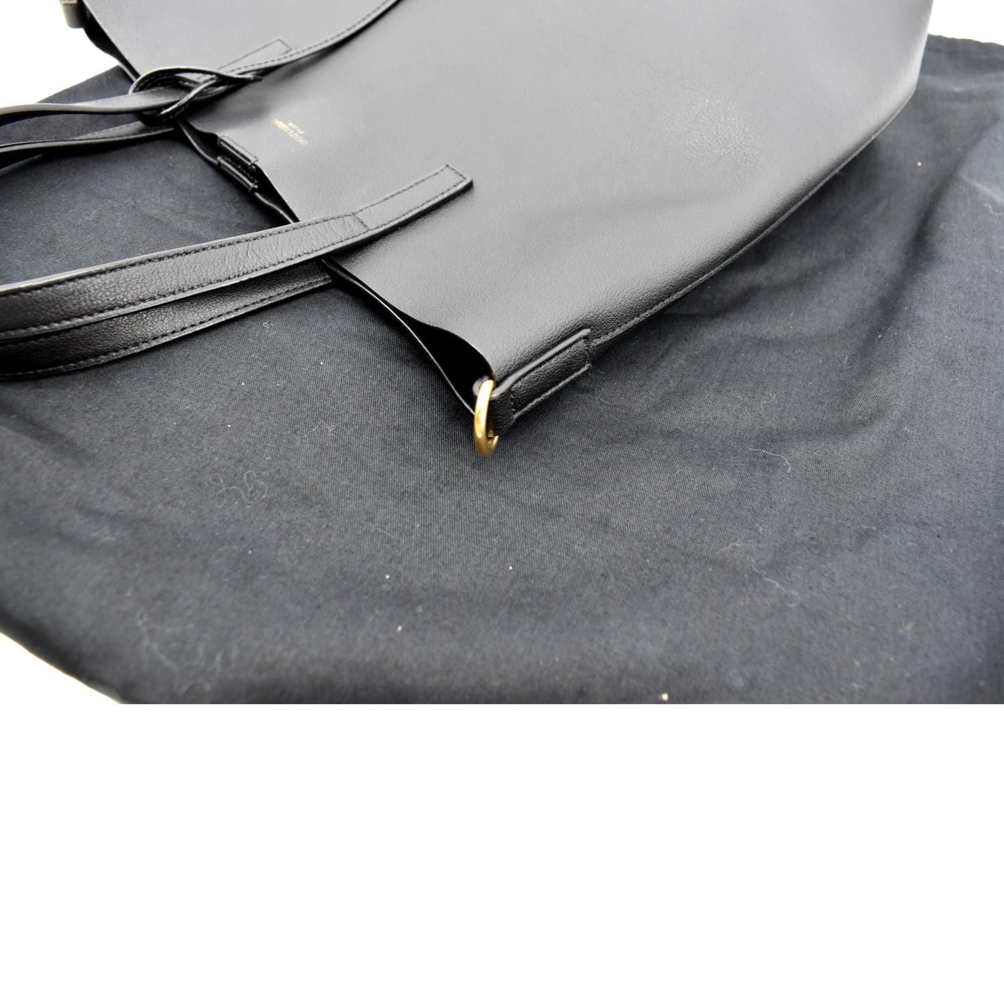 YVES SAINT LAURENT Toy Supple Leather Shopping Tote Bag Black