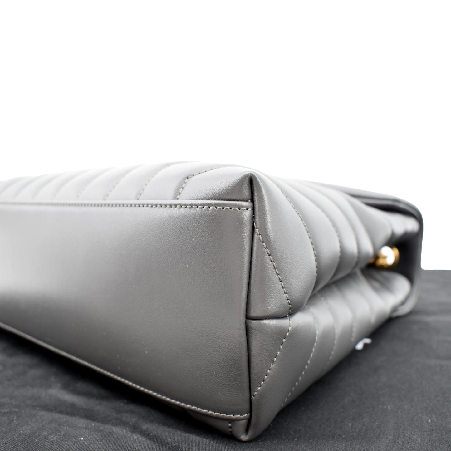 YVES SAINT LAURENT Loulou Medium Matelasse Leather Chain Shoulder Bag Dark Gray