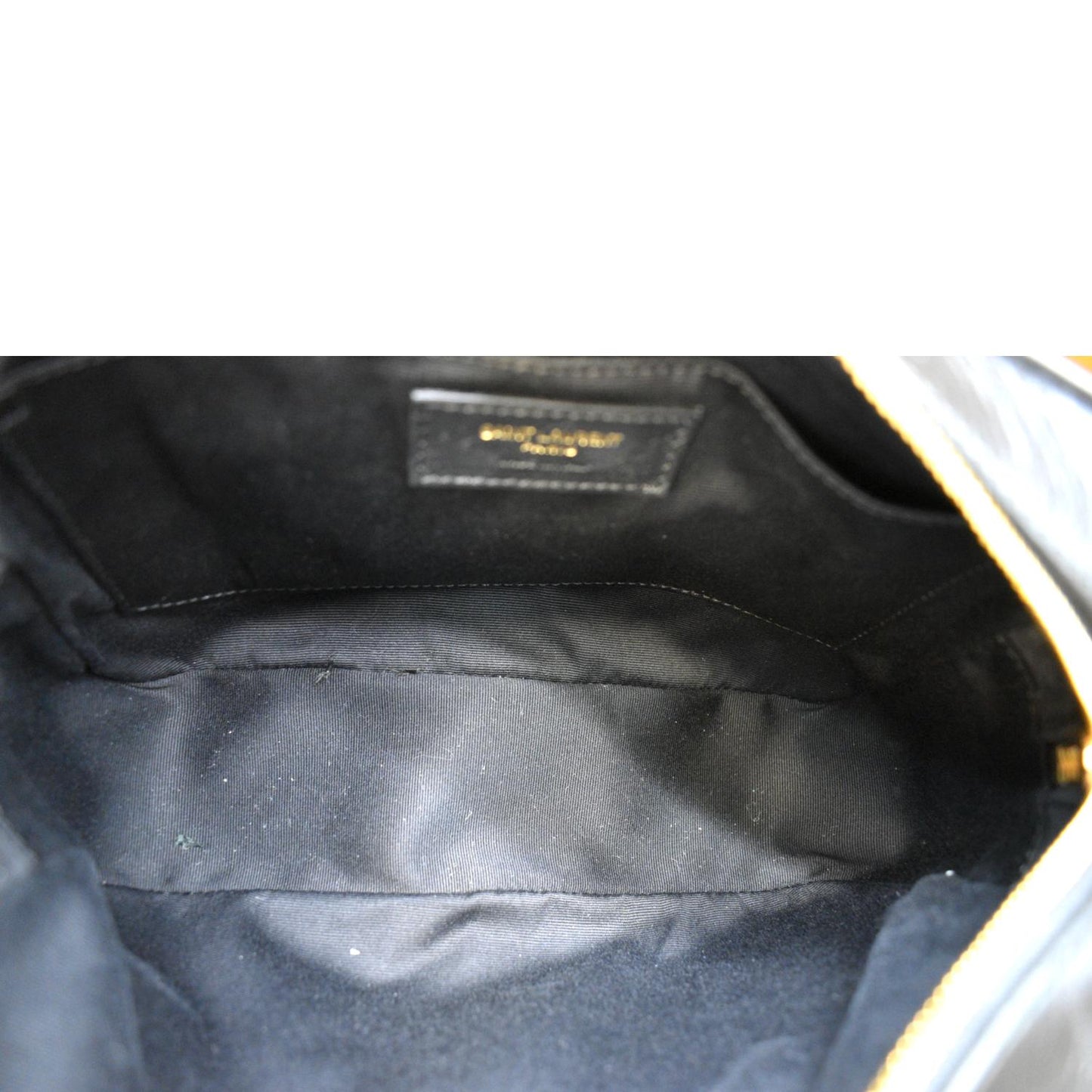 YVES SAINT LAURENT Lou Chevron Leather Camera Crossbody Bag Black