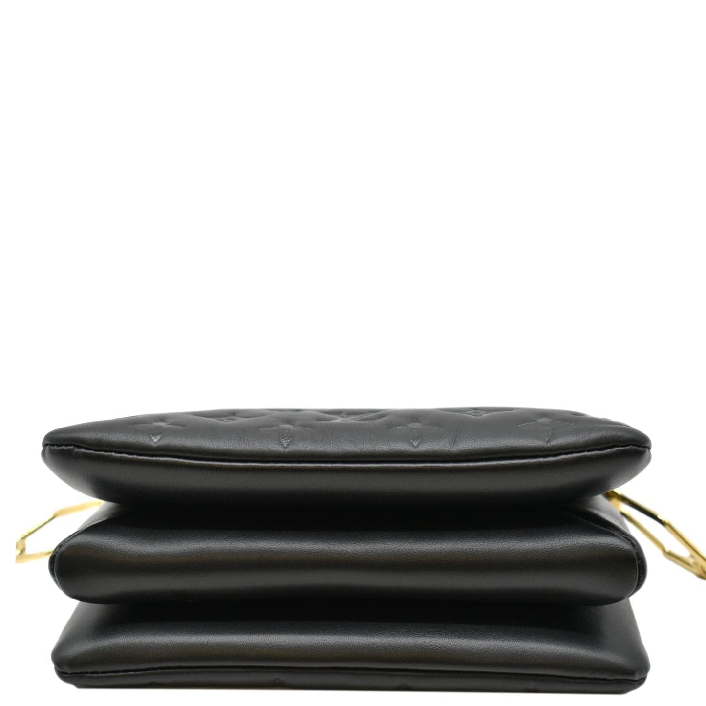 LOUIS VUITTON Coussin BB Monogram Embossed Leather Shoulder Bag Black