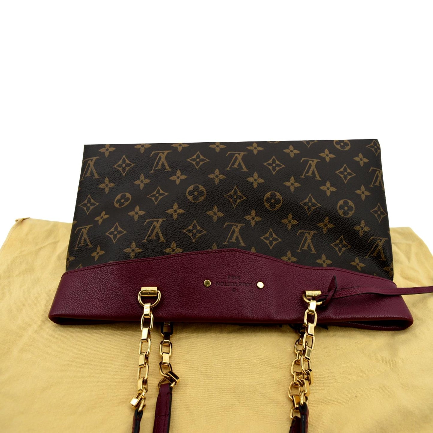 LOUIS VUITTON Pallas Shopper Chain Monogram Canvas Shoulder Bag Brown