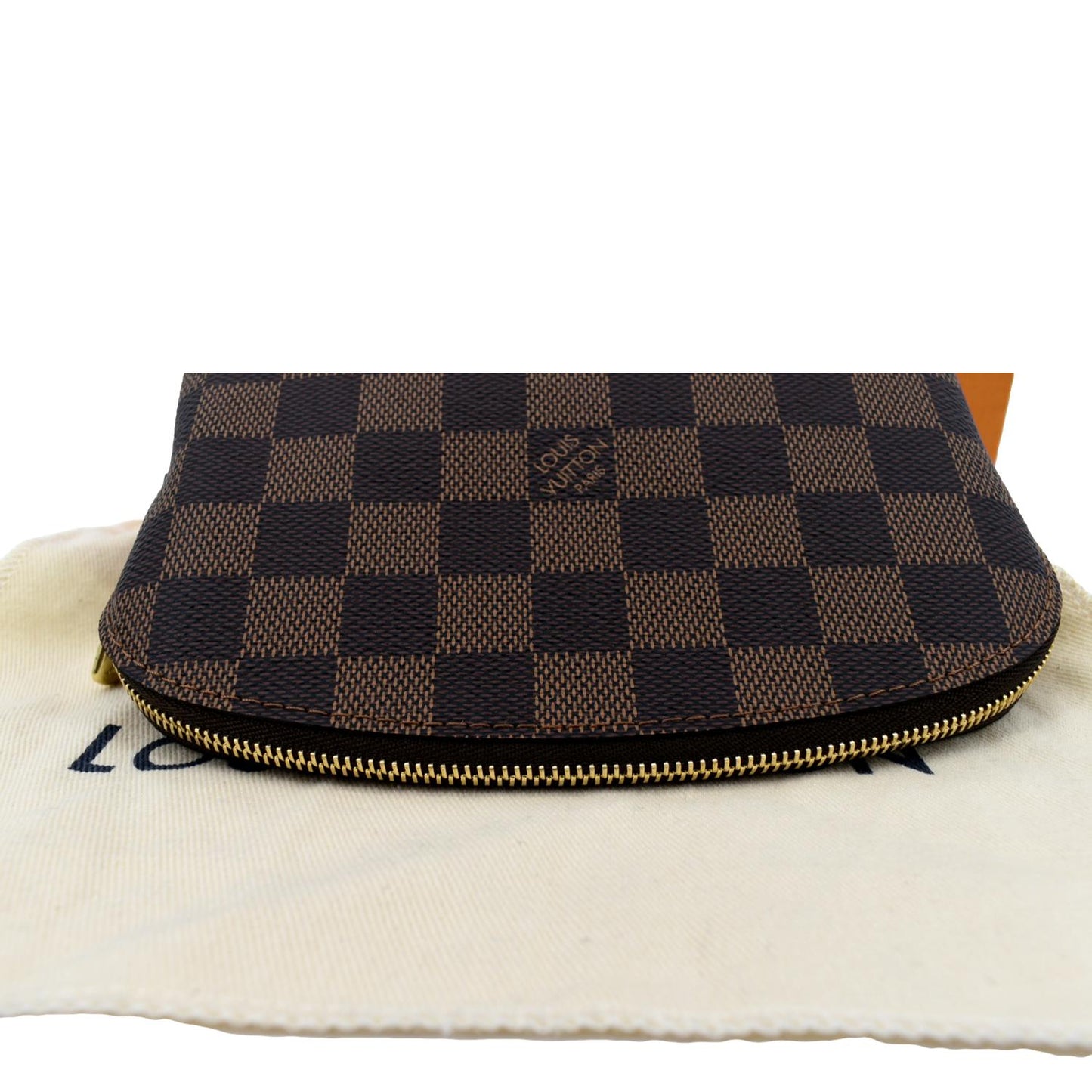 LOUIS VUITTON Damier Ebene Cosmetic Pouch Brown