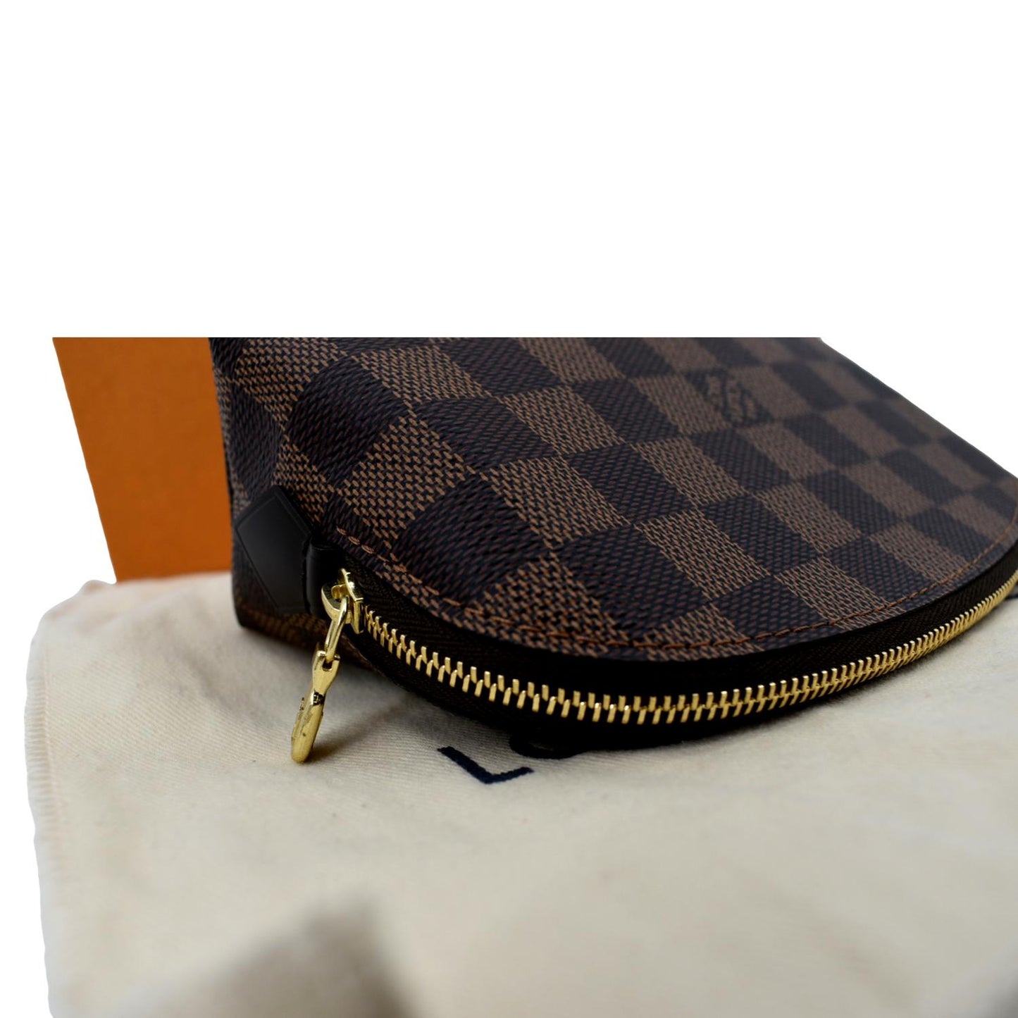 LOUIS VUITTON Damier Ebene Cosmetic Pouch Brown
