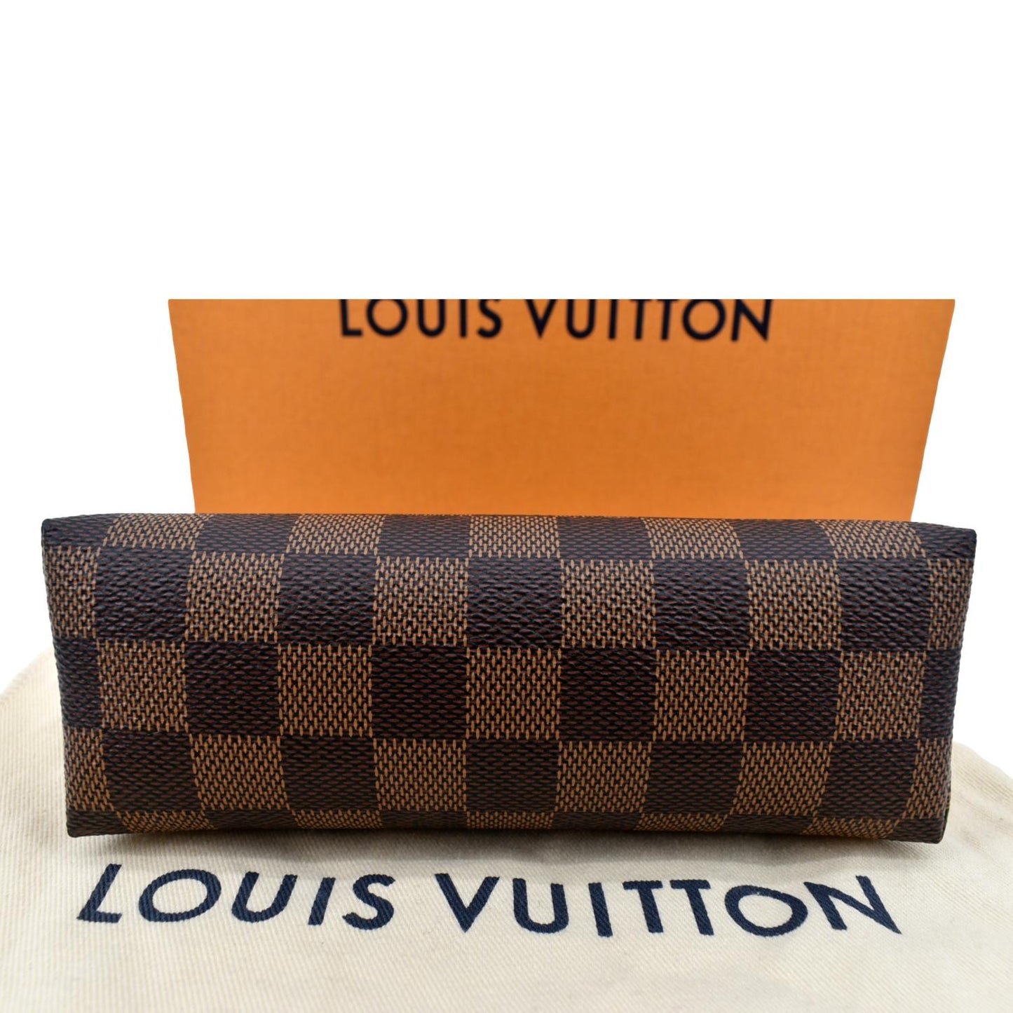 LOUIS VUITTON Damier Ebene Cosmetic Pouch Brown