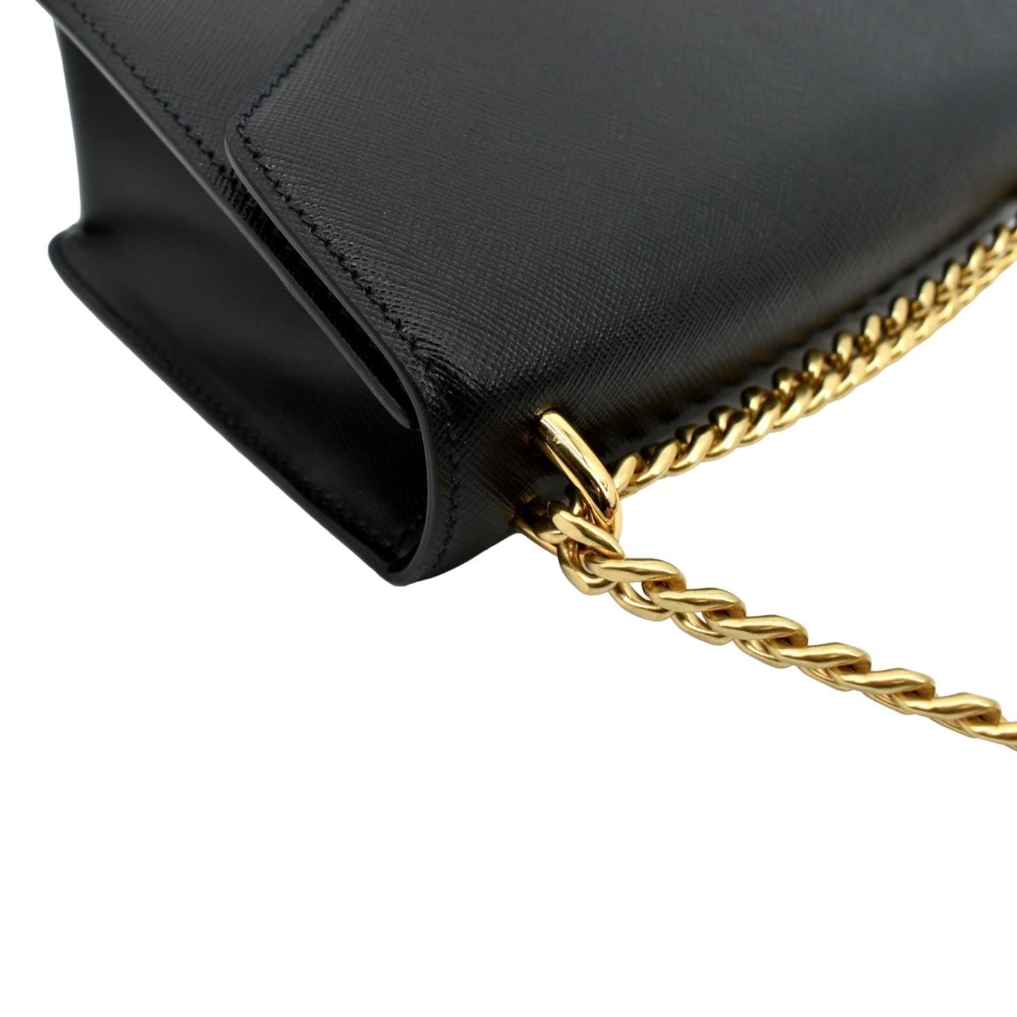 PRADA Saffiano Lux Leather Crossbody Bag Black