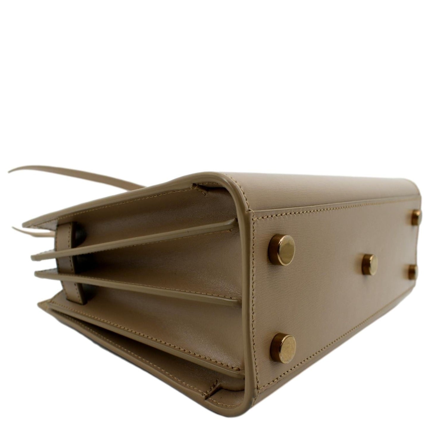 YVES SAINT LAURENT Sac De Jour Nano Smooth Leather Satchel Shoulder Bag Dark Beige